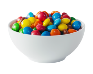 Bowl With Colorful Candy on transparent background