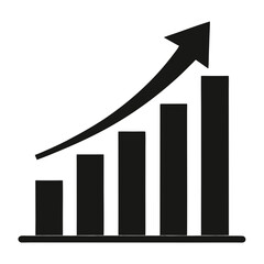 business graph on white background