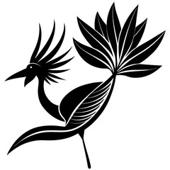 Fototapeta premium Bird of Paradise flower vector with a clean white background, perfect for digital, print, and graphic design projects. 