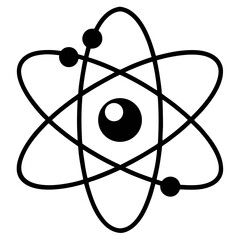 atom symbol on black background
