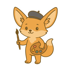 A funny brown cartoon puppy vector illustration shows a happy isolated pet mammal with a cute tail