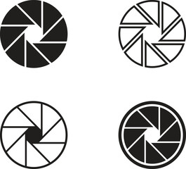Abstract Camera Shutter Shapes – Vector Icon Set