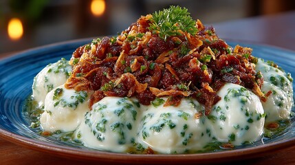 Delicious Creamy Potato Gnocchi with Caramelized Onions