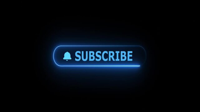 Subscribe button or subscription online membership on black background with notification channel. 3D rendering.