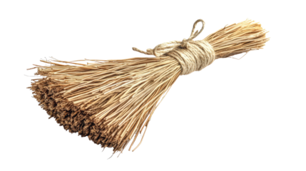 DIY handmade broom tied with string, crafts theme Transparent background, PNG