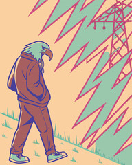 Abstract Digital Glitch Effect Background with RGB Distortion and Static Noise"