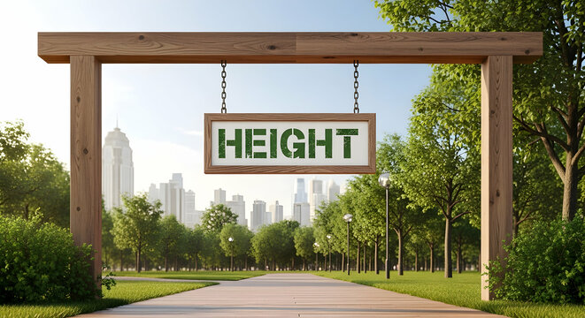 Height Perspective Urban Landscape with Trees Leading to City Skyline