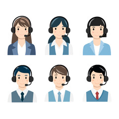 A set of vector call center and customer support elements suitable for decoration and presentations.	