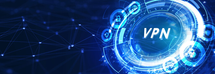 Business, Technology, Internet and network concept. VPN network security internet privacy encryption concept. 3d illustration