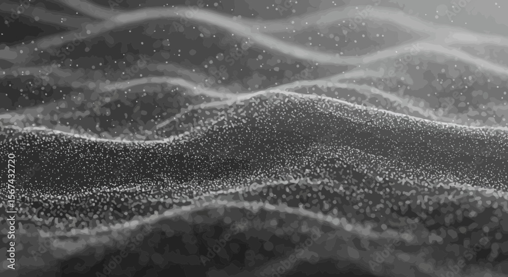 Poster abstract digital particle wave background with monochrome and dynamic form