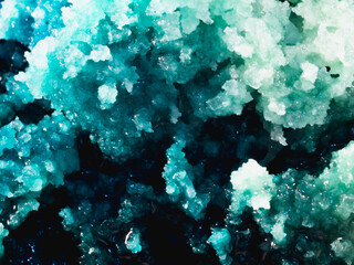 A blue and green rock formation with a blue and green color scheme