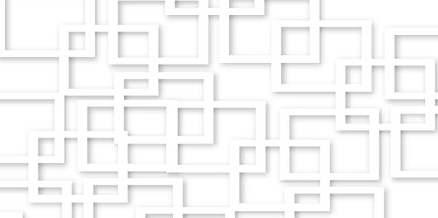 Abstract illustration of randomly arranged gray rectangle frames with soft shadows, Modern banner square geometric shapes creative abstract design. 