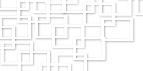 Abstract illustration of randomly arranged gray rectangle frames with soft shadows, Modern banner square geometric shapes creative abstract design. 