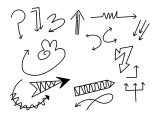 Handdrawn Doodle Arrow Illustration Set