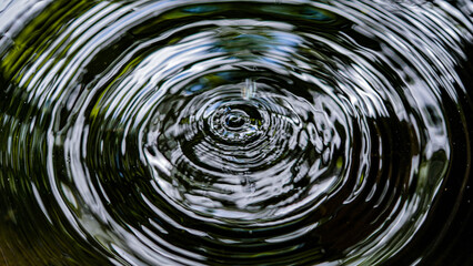 Defocus water ripple surface clear calm texture background with splashing bubbles water drop.