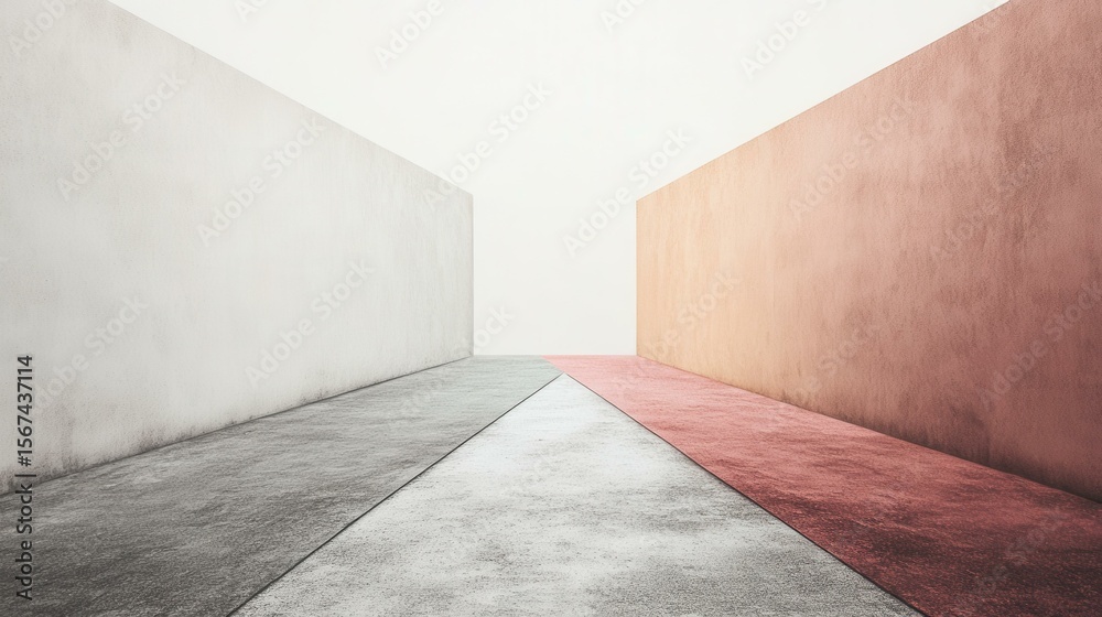 Poster Abstract architectural space with minimalist design indoors