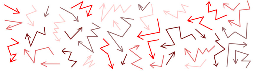 Chaotic red and gray arrows scattered in abstract pattern, symbolizing rapid decision-making and movement confusion