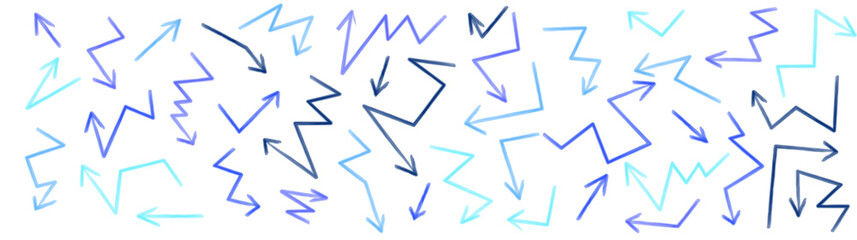 Blue gradient arrows showing decision-making structure, tech thinking routes and productivity analysis scheme