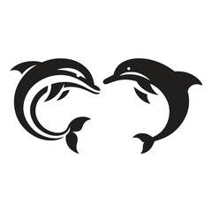 Dolphin silhouette vector illustration Design