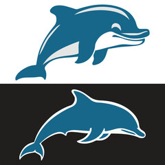 Dolphin silhouette vector illustration Design
