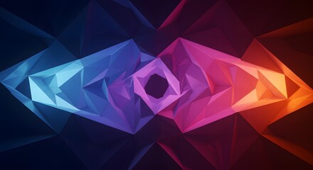 Geometric abstract with blue purple and orange gradient