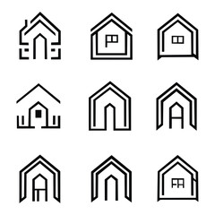 Real Estate House Logo Set Vector Illustration Design