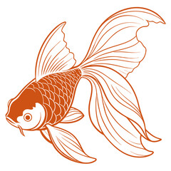vector illustration of a goldfish