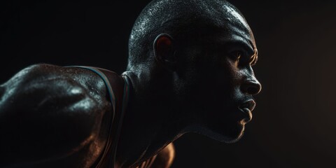 Obraz premium Athlete in Action against Dark Background