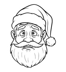 Guilty Santa Face Line Art