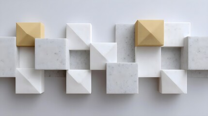 Modern Geometric Marble Tile Design