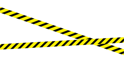 Hazardous warning tape set with seamless black and yellow lines for crime scenes and construction zones. Includes caution signs borders brushes and under construction tape for web safety in eps 10.