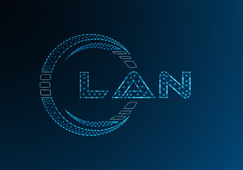 LAN low poly letter logo vector design. LAN lower poly logo design. Low poly logo.