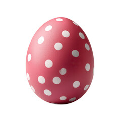  Pink Polka Dot Easter Egg, Decorated for Spring Celebration, Isolated on Transparent Background