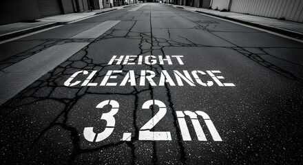 Urban Caution Height Clearance Restriction Road Safety Warning Concept