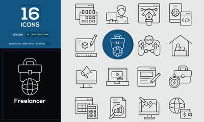 Modern Flat Style Icon Set – Minimal and Clean Design