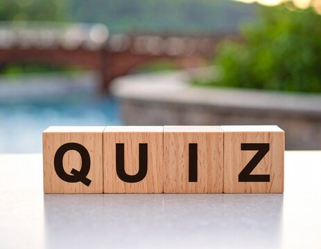 Quiz Time: Test Your Knowledge and Learn Something New! Quiz with wooden letters 