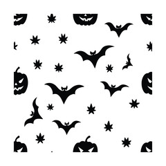 Naklejka premium seamless Halloween line art pattern with spooky design elements