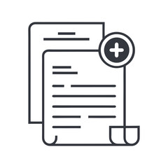 Add New Document Icon, Minimalist Vector Symbol for File Creation and Management
