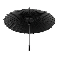 Black umbrella, ribbed, top-down view