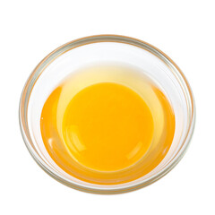  egg yolk isolated on white background with clipping path.