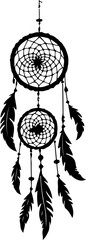 Obraz premium Traditional dreamcatchers ornament illustration black and white