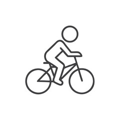 Obraz premium Child riding bicycle icon for outdoor activity blogs, sports equipment websites, healthy lifestyle infographics