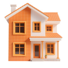 Obraz premium An orange house isolated on transparent background