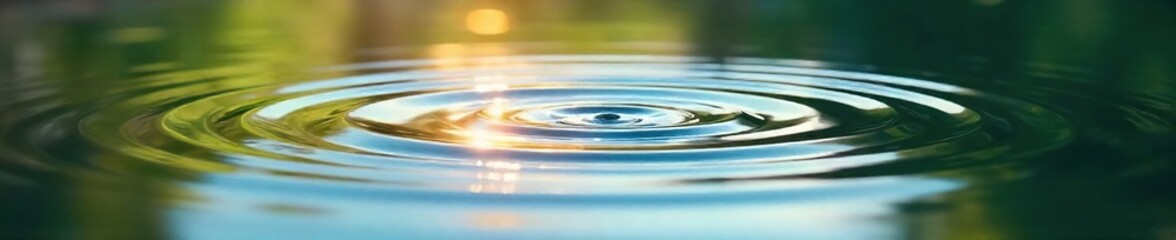Serene Ripples on Still Pond Sunlight Reflecting on Gentle Waves, Tranquil Nature Scene