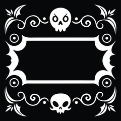 Halloween Classical baroque ornament. decorative element filigree. Vector