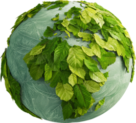 Green Planet with Leaf Continents