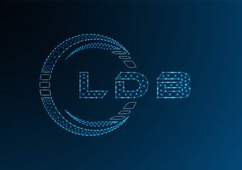 LDB low poly letter logo vector design. LDB lower poly logo design. Low poly logo.