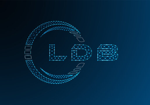LDB low poly letter logo vector design. LDB lower poly logo design. Low poly logo.