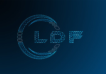 LDF low poly letter logo vector design. LDF lower poly logo design. Low poly logo.