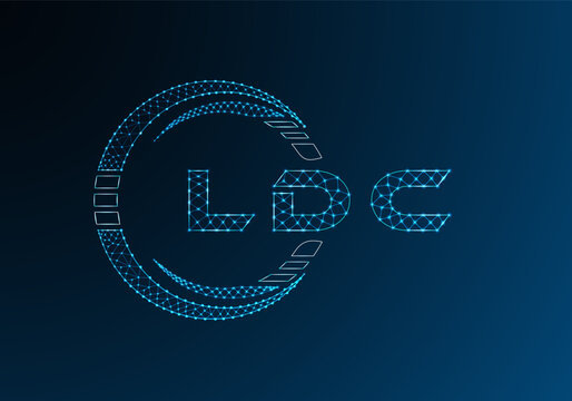 LDC low poly letter logo vector design. LDC lower poly logo design. Low poly logo.